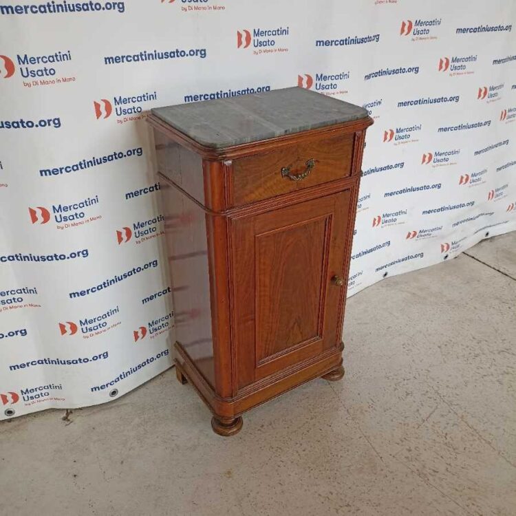 Comodino con marmo stile Luigi Filippo