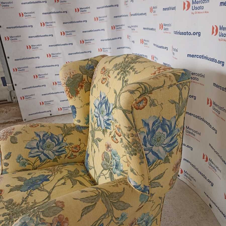 Poltrona Bergère floreale Vintage - immagine 4