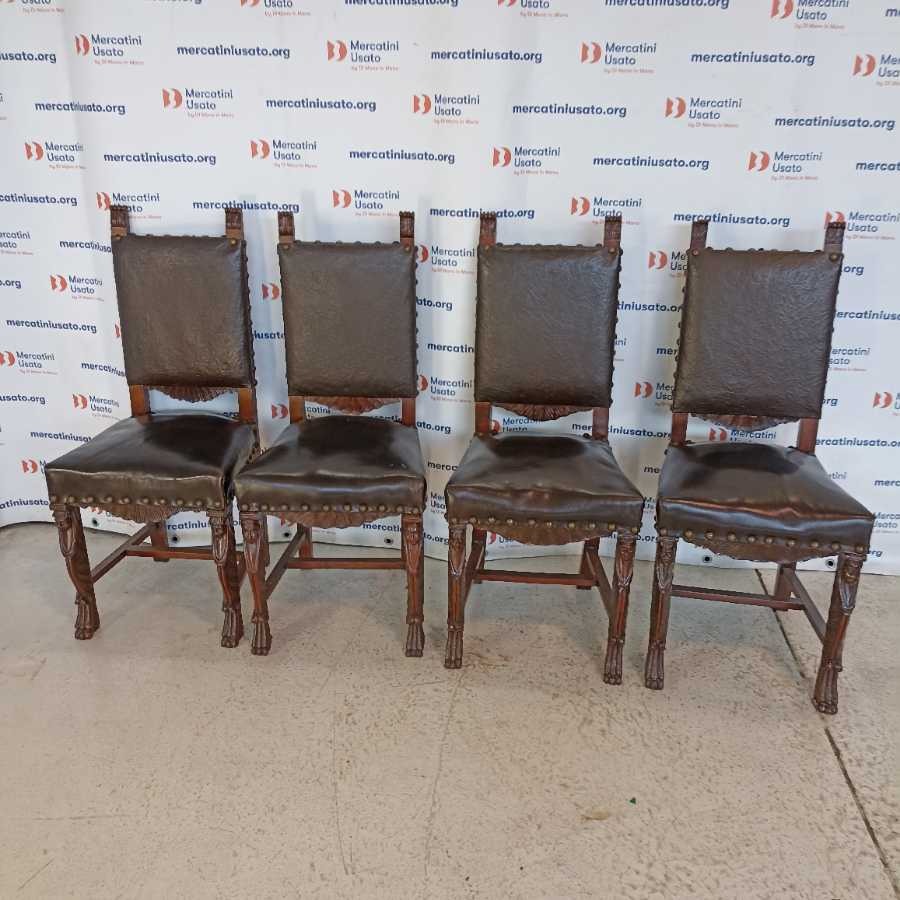 4 Sedie Intagliate stile Neorinascimento - immagine 2