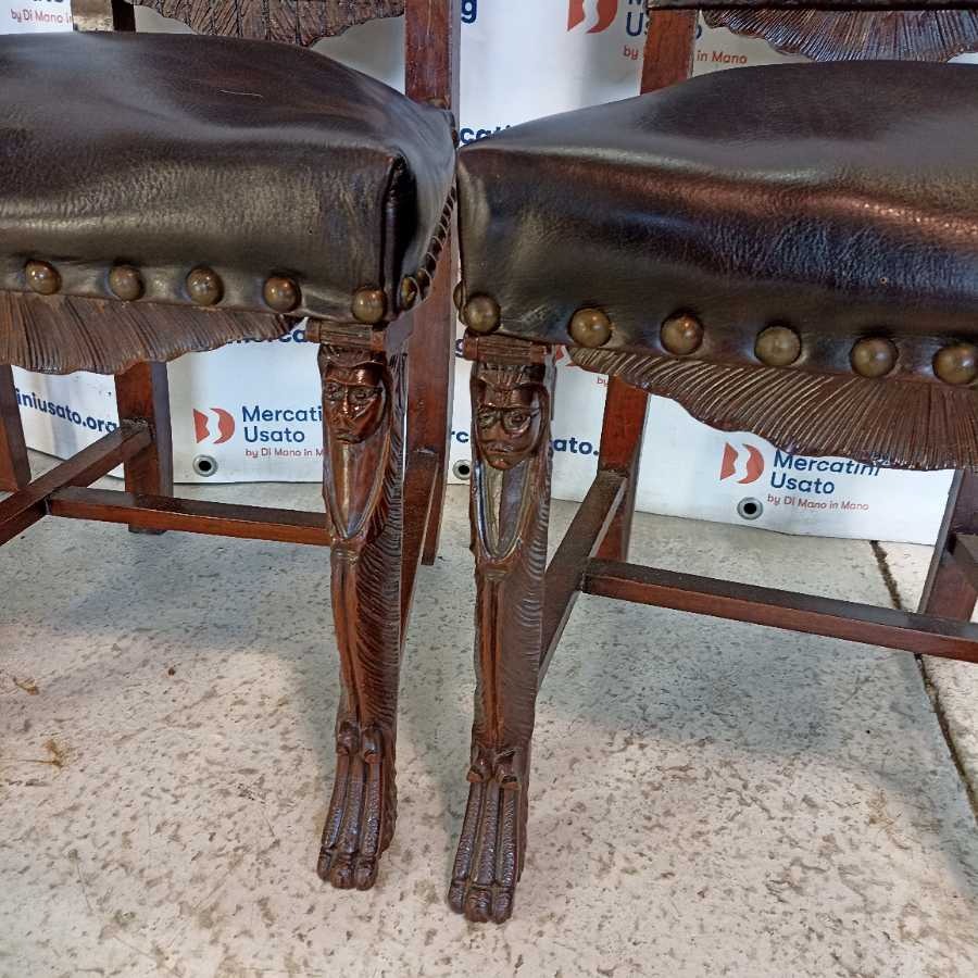 4 Sedie Intagliate stile Neorinascimento - immagine 4