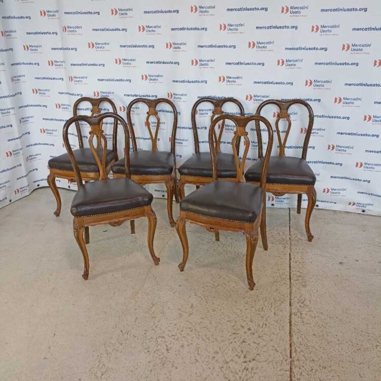 6 Sedie stile Chippendale metà 900