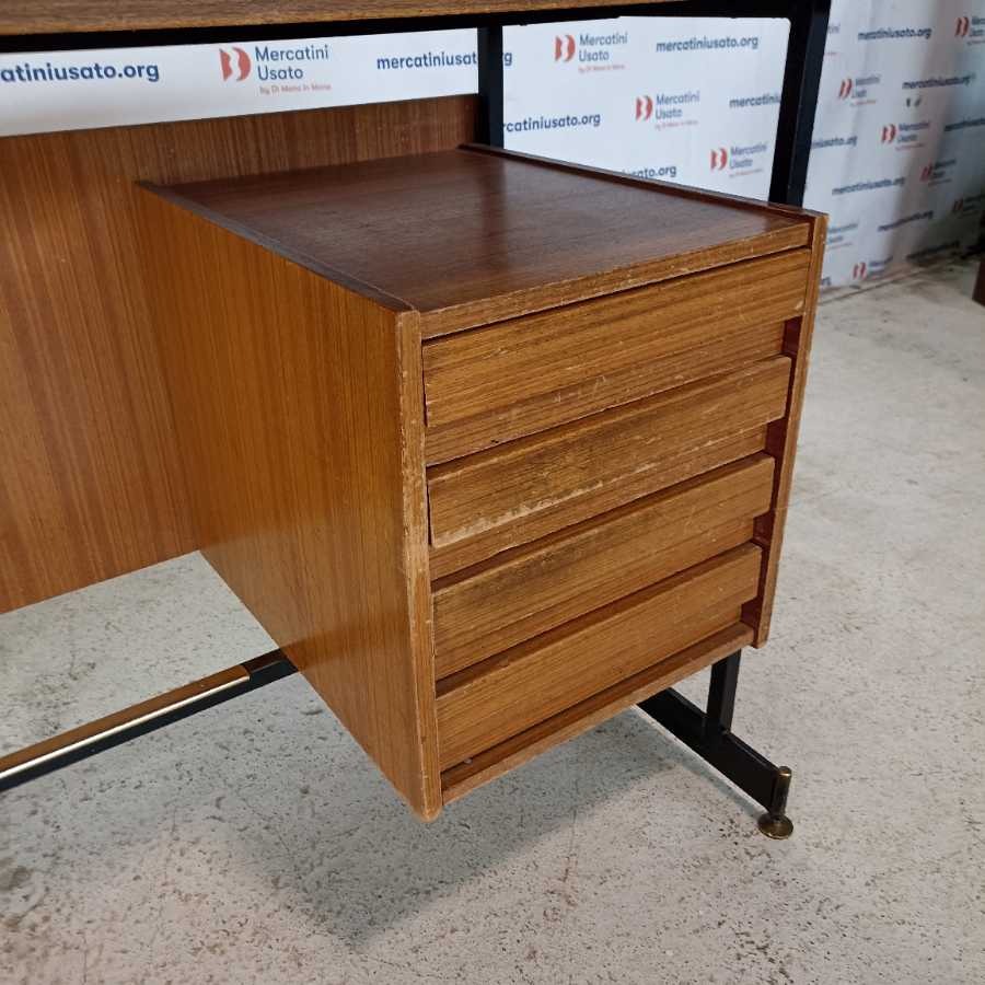 Scrivania Vintage anni 60-70 con cassettiera - immagine 4