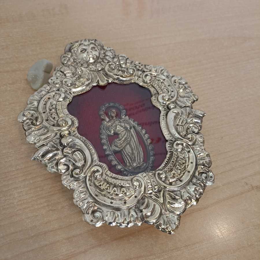 Madonna In Lamierino Sbalzato Primi '900