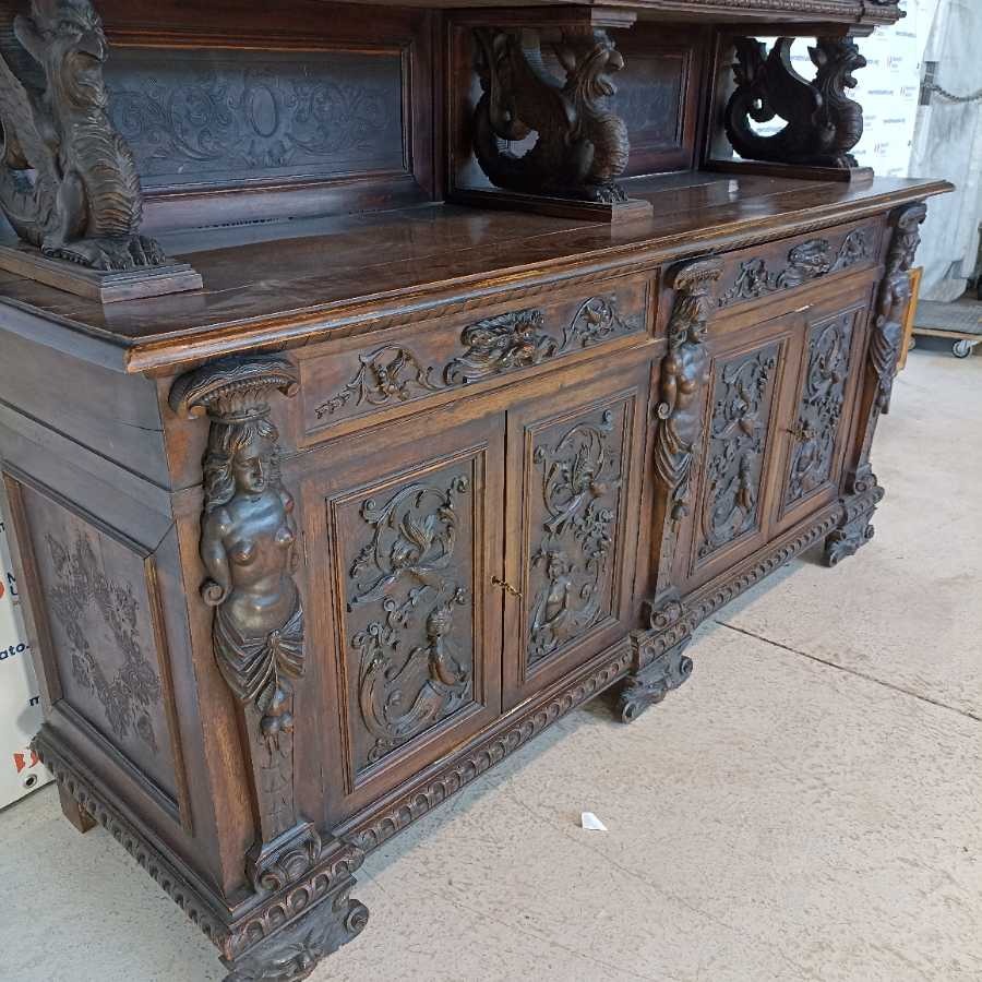 Credenza a doppio Neorinascimento - immagine 3