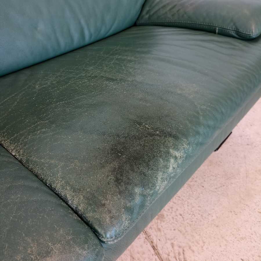 Divano Vintage in pelle verde - immagine 6