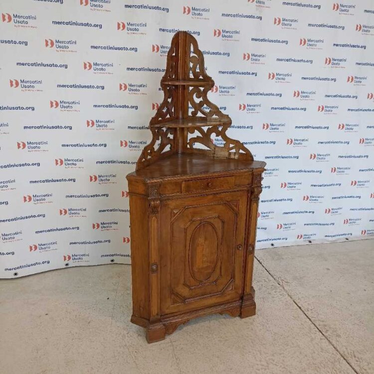 Angoliera Luigi Filippo in Noce con Alzatina Traforata