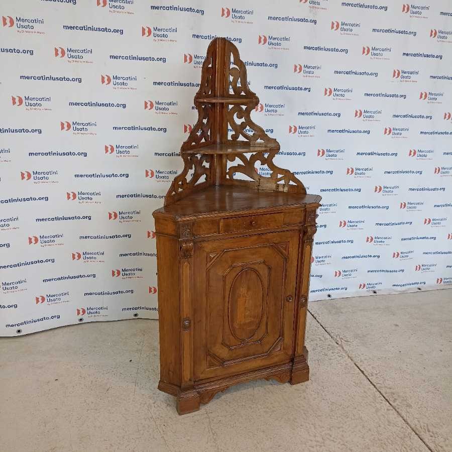 Angoliera Luigi Filippo in Noce con Alzatina Traforata