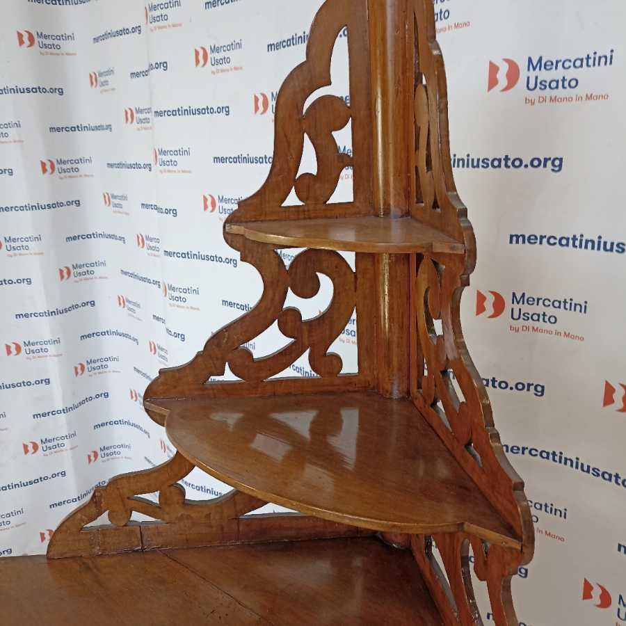 Angoliera Luigi Filippo in Noce con Alzatina Traforata - immagine 3