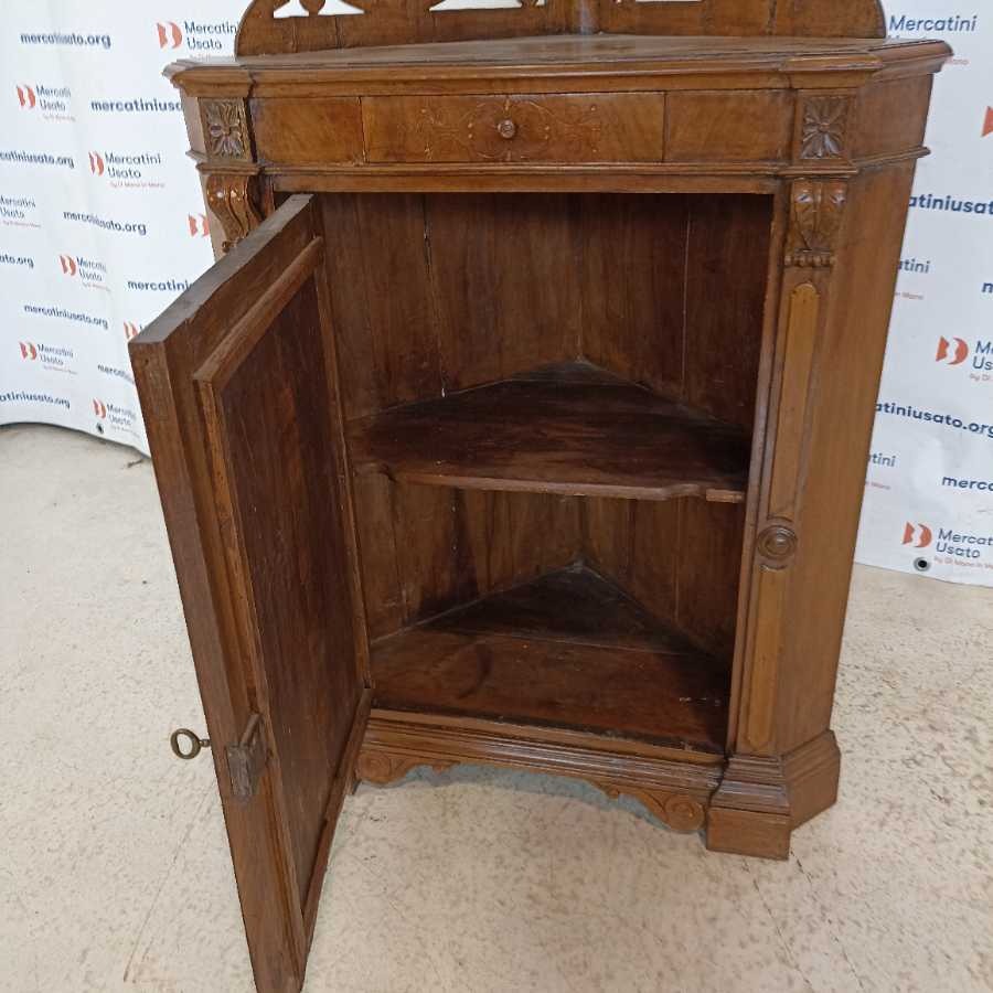 Angoliera Luigi Filippo in Noce con Alzatina Traforata - immagine 6