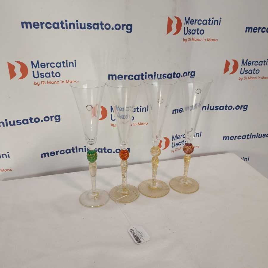 4 Calici V.Nason e C. Murano Con Stelo Dorato
