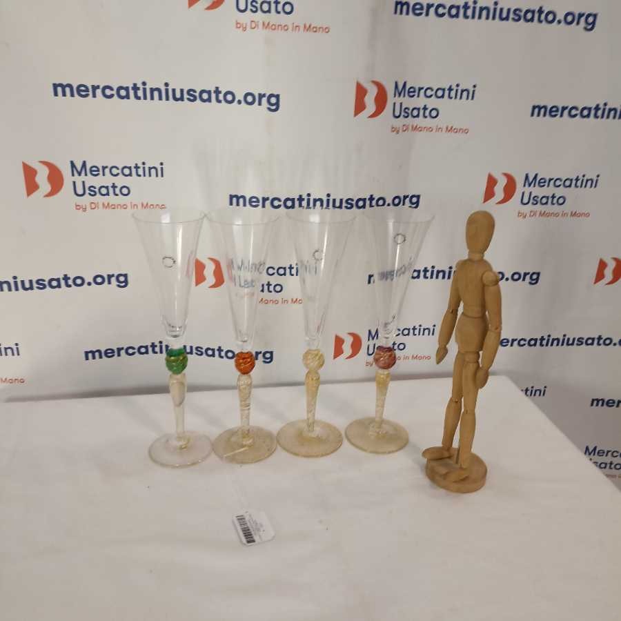 4 Calici V.Nason e C. Murano Con Stelo Dorato - immagine 2