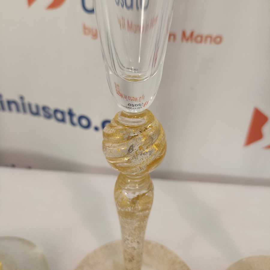 4 Calici V.Nason e C. Murano Con Stelo Dorato - immagine 5