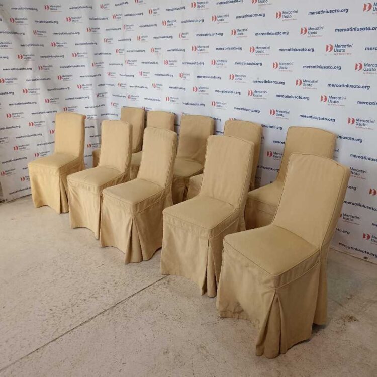 10 Sedie rivestite in tessuto