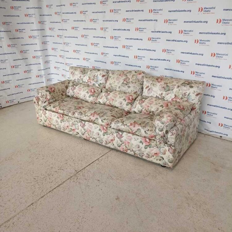 Divano floreale 3 posti sfoderabile