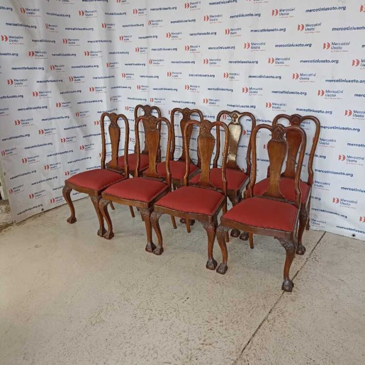 8 Sedie stile Chippendale Prima metà 900