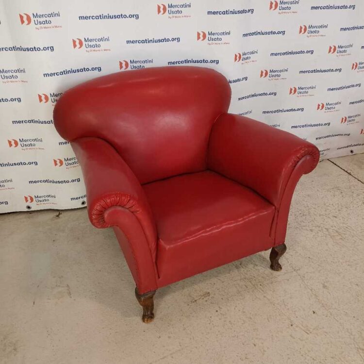 Poltrona in pelle Rossa