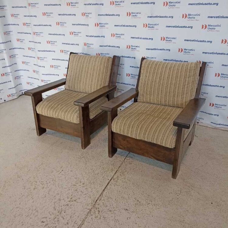 Coppia Poltrone Rustiche in legno massello