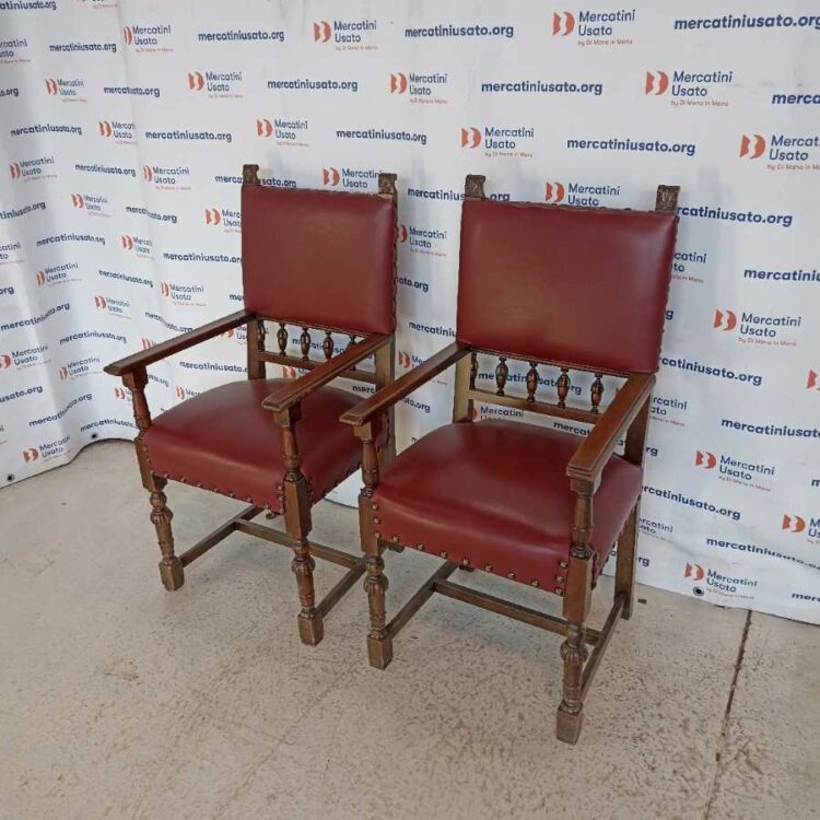 Coppia Troni in pelle metà 900