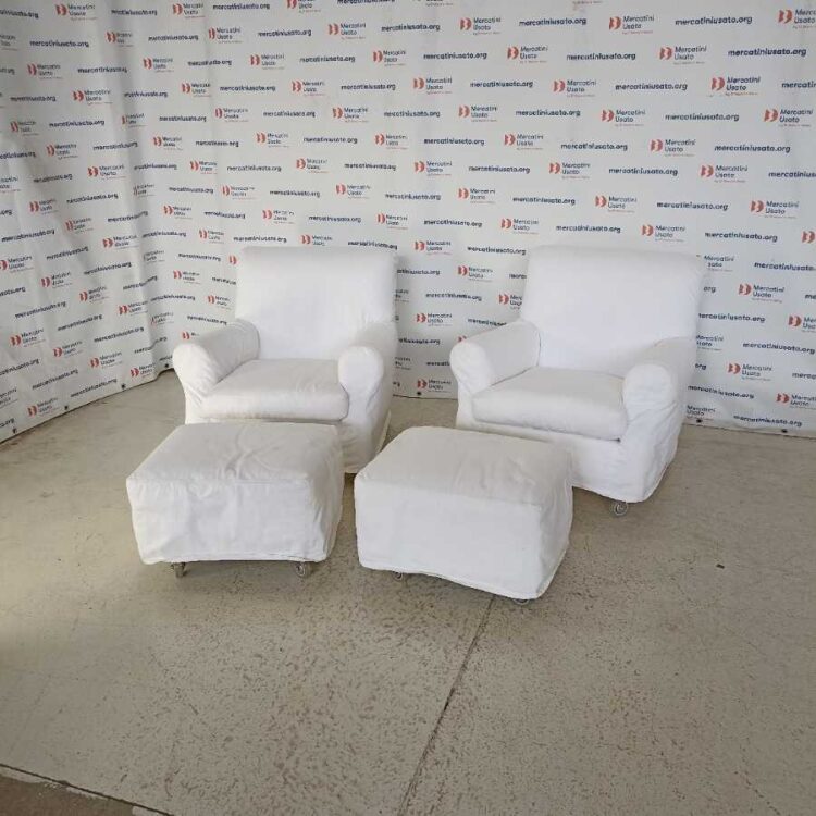 Coppia Poltrone Flexform NonnaMaria con pouf