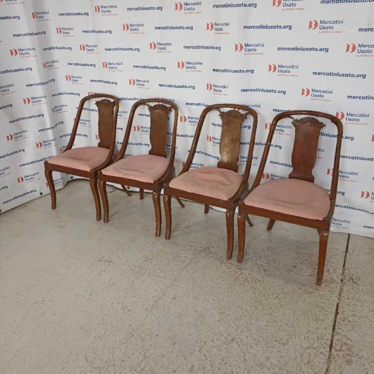 4 Sedie Impero di metà 800