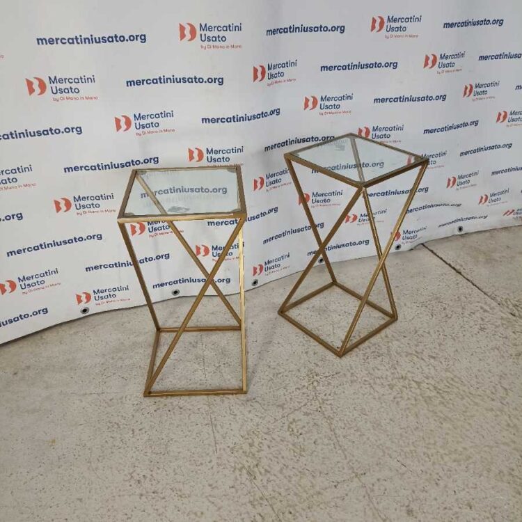 Coppia Tavolini Geometrici in ferro laccato