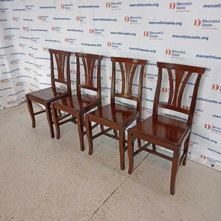 4 Sedie in legno massello stile Arte Povera