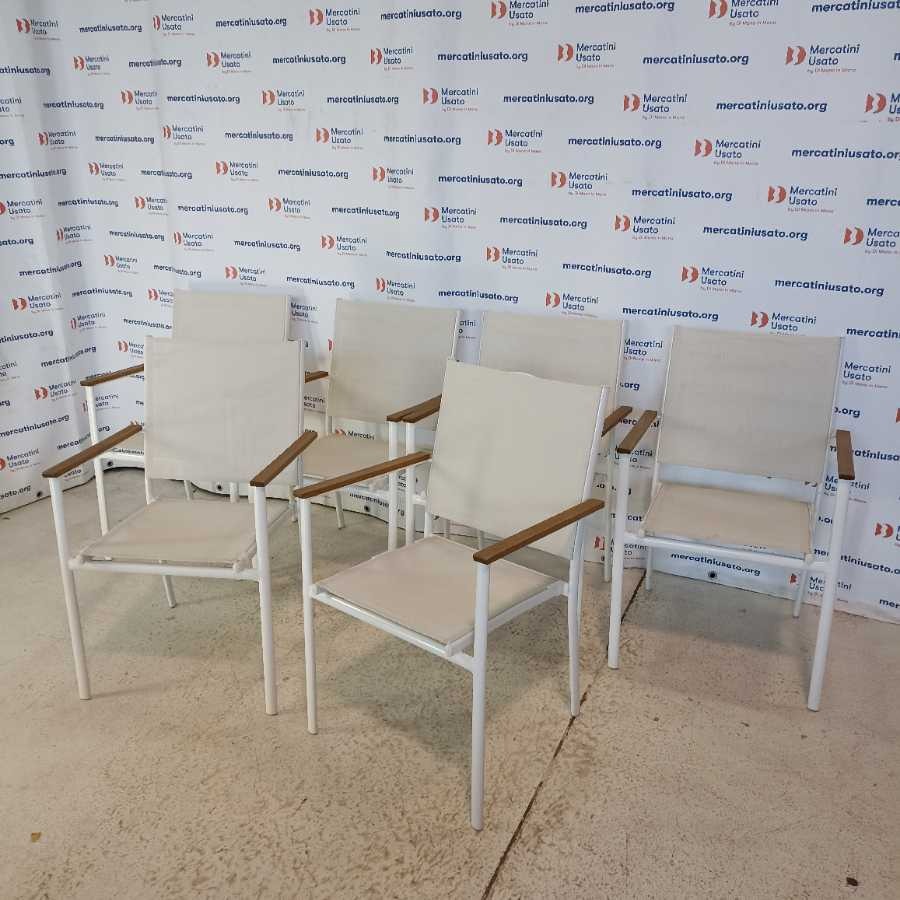 6 Sedie da giardino in alluminio