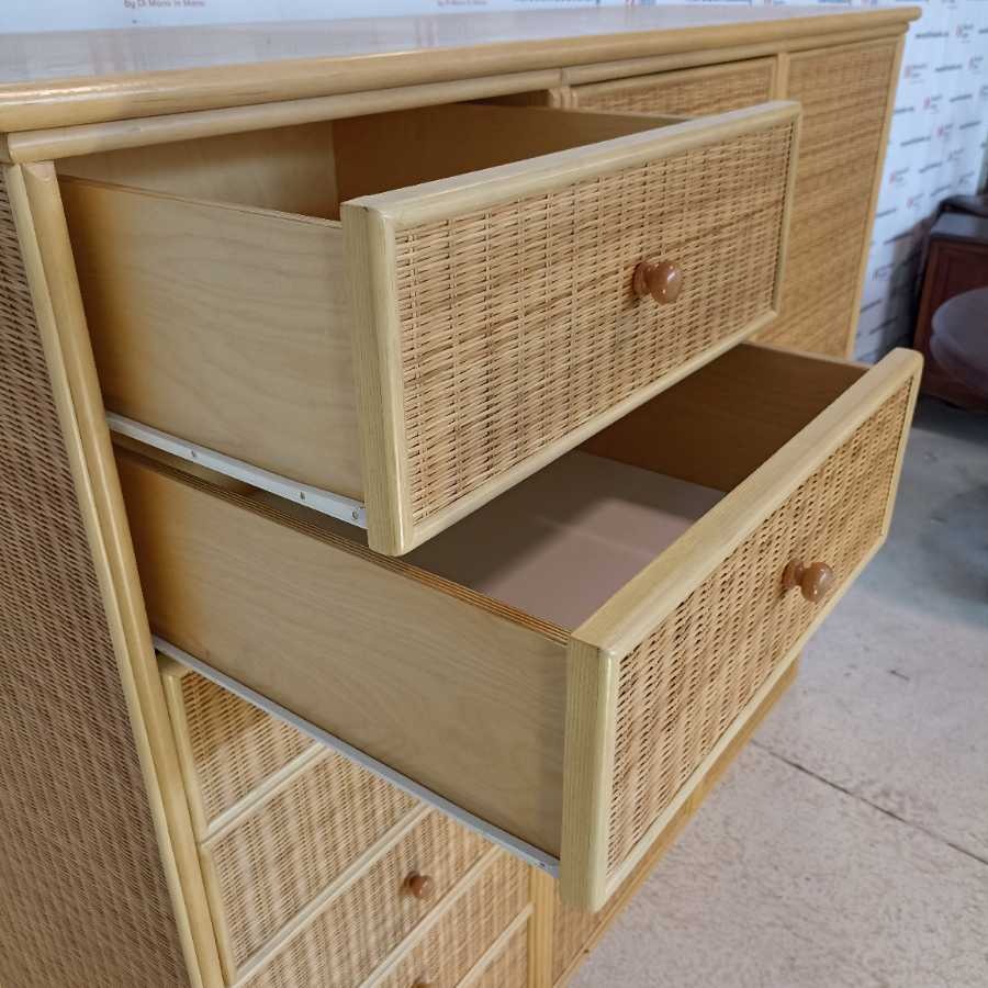 Armadio Vintage rivestito in midollino - immagine 7