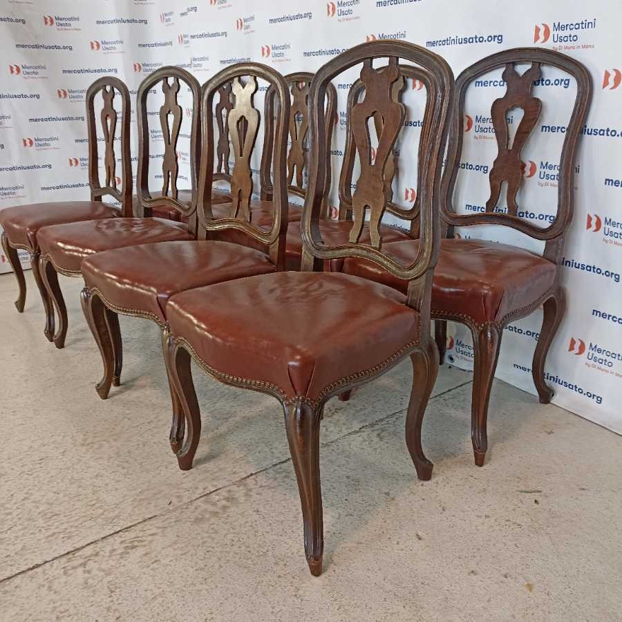 8 Sedie stile Barocco primi 900 - immagine 3