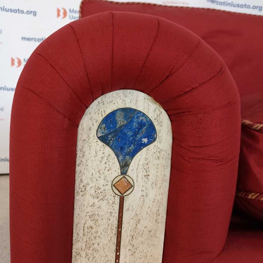 Divano 2 posti con travertino e lapislazzuli - immagine 7