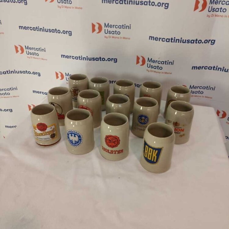 14 Boccali Da Birra Multimarca Ceramica 0,5Lit
