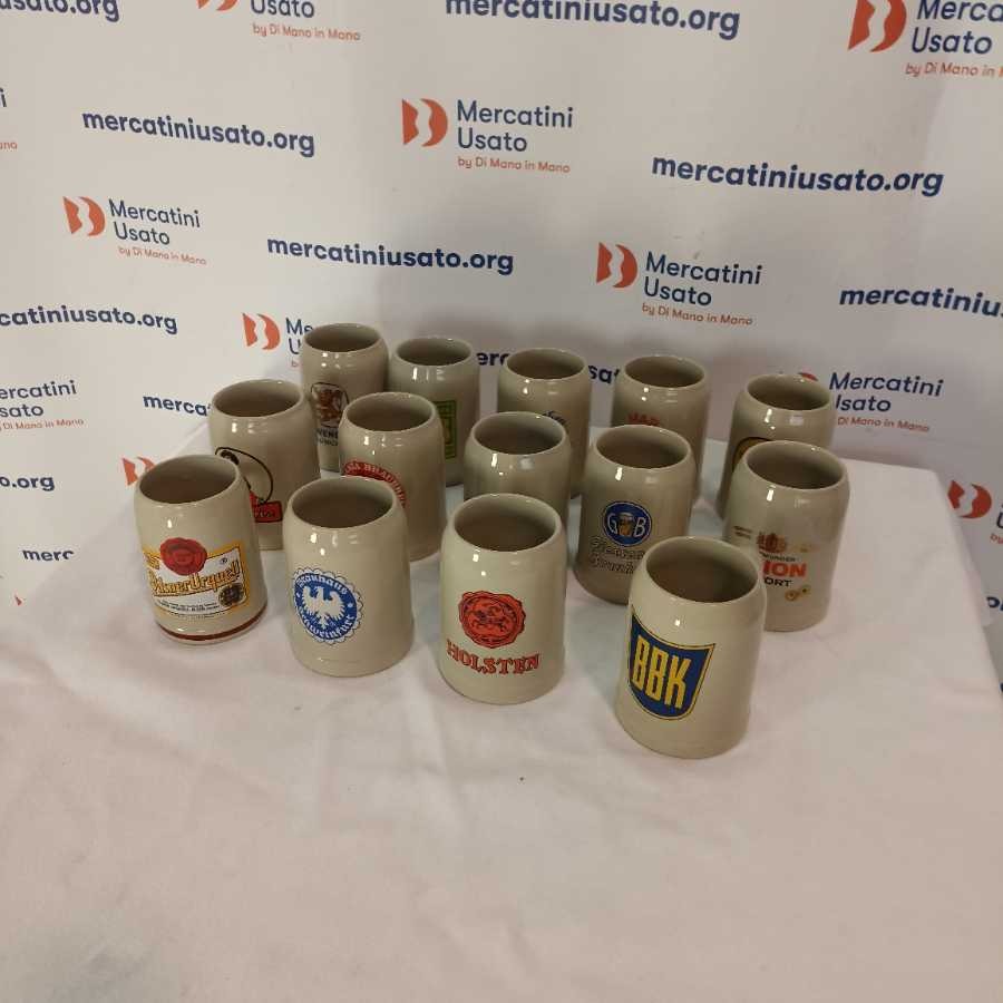 14 Boccali Da Birra Multimarca Ceramica 0,5Lit