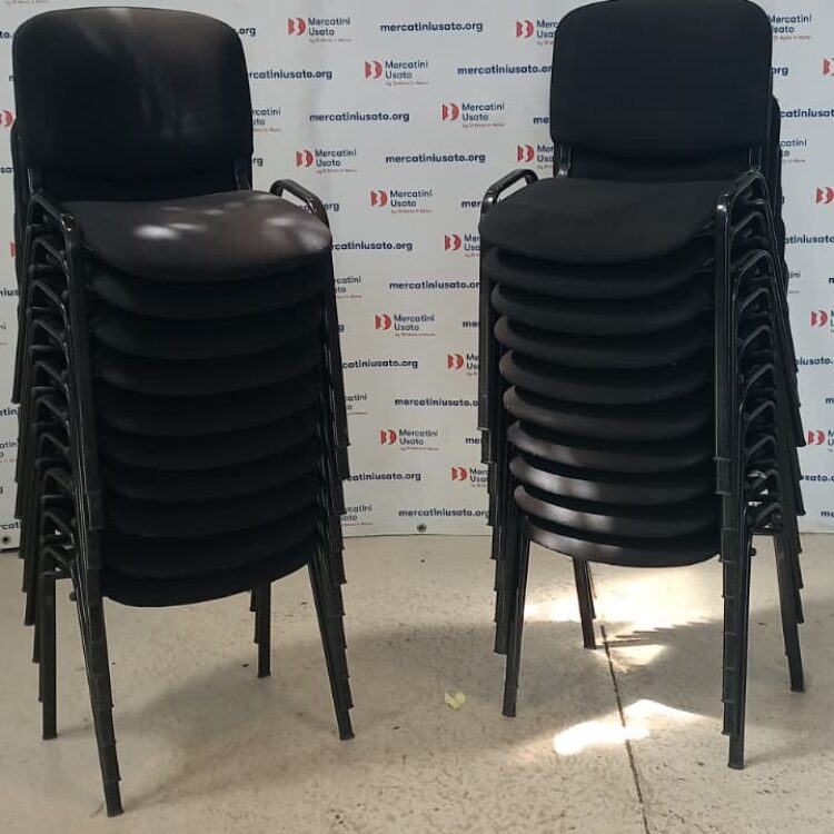 Sedie Impilabili da Conferenza Nere – Set da 20