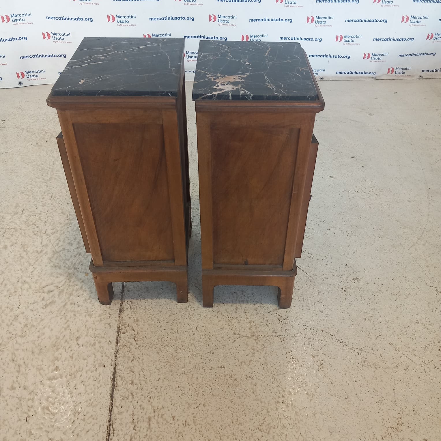 Coppia di Comodini Liberty con Piano in Marmo - immagine 3