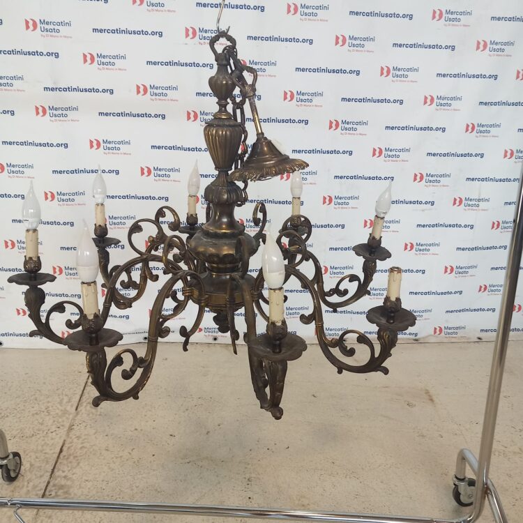 Lampadario ottone 8 bracci