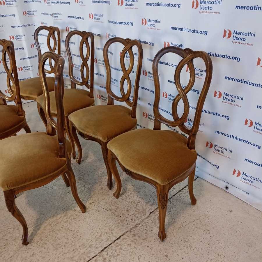6 Sedie Stile Luigi Filippo metà 900 - immagine 3