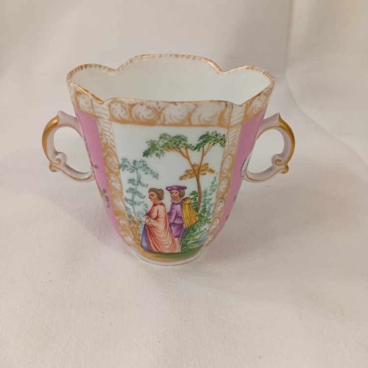 Tazza In Porcellana Meissen Augustus Rex Metà ‘800