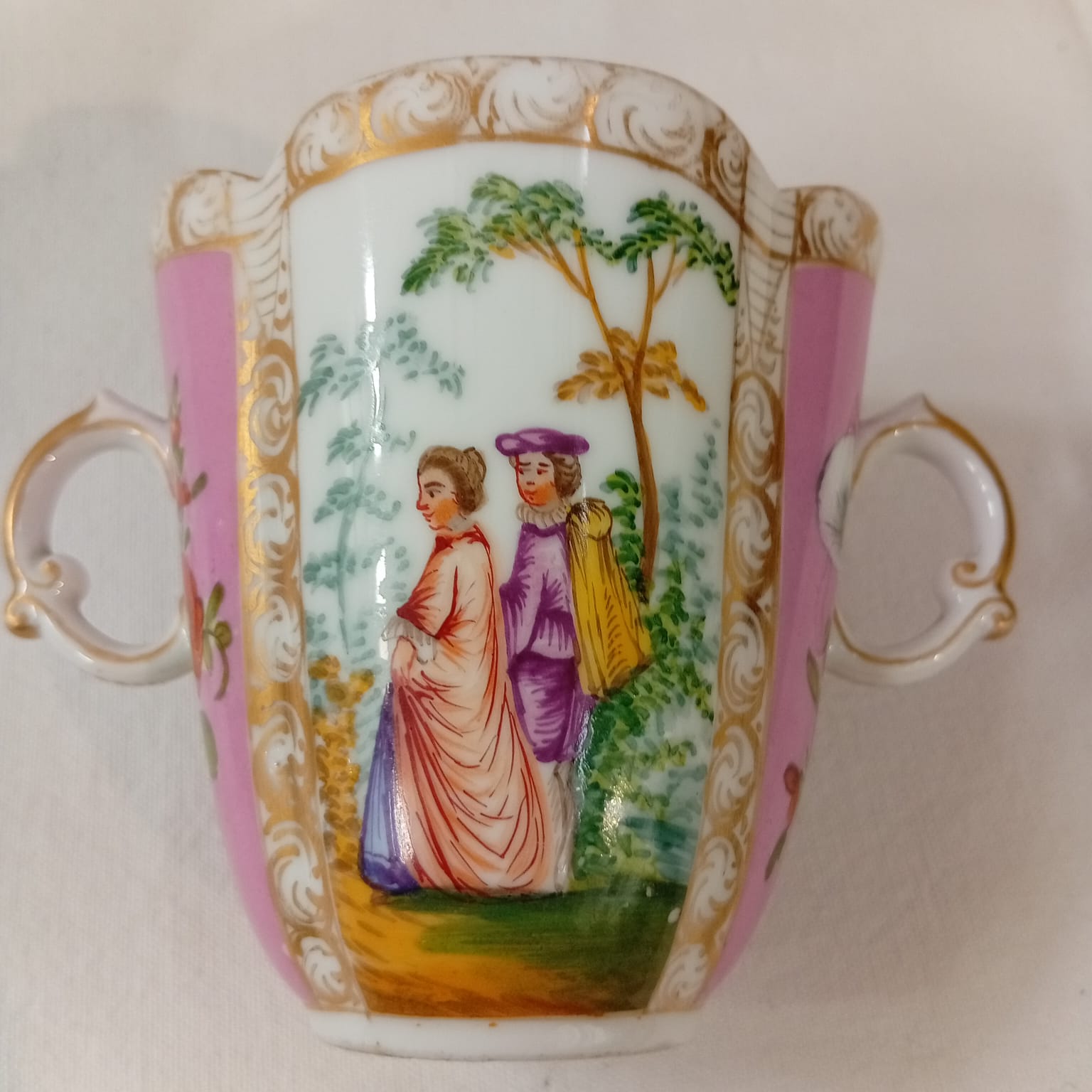 Tazza In Porcellana Meissen Augustus Rex Metà '800 - immagine 5