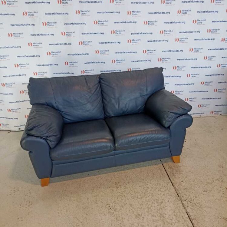 Divano 2 posti in pelle J.H. Hicolity blu