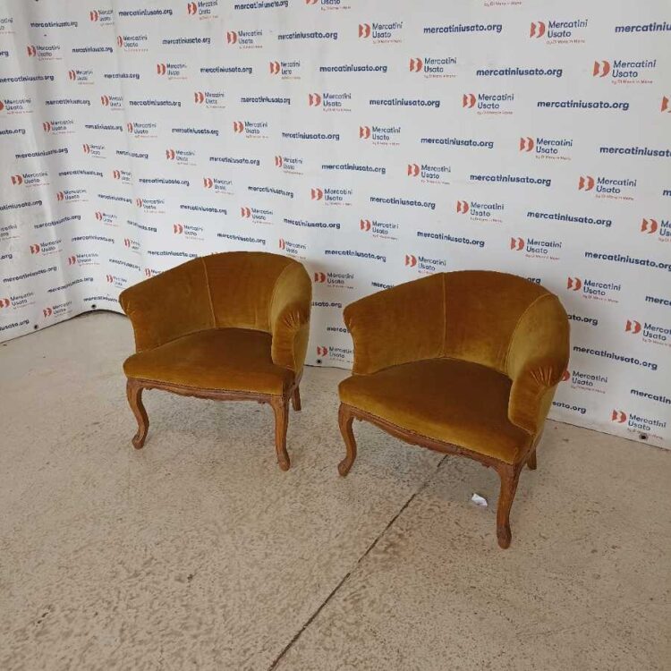 Coppia Poltroncine a Pozzetto Vintage