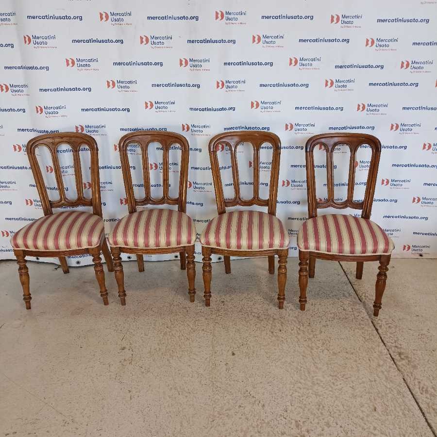 4 Sedie Antiche primi 900 in Noce - immagine 2
