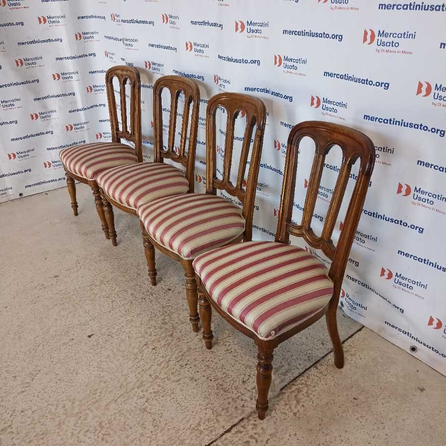 4 Sedie Antiche primi 900 in Noce - immagine 3