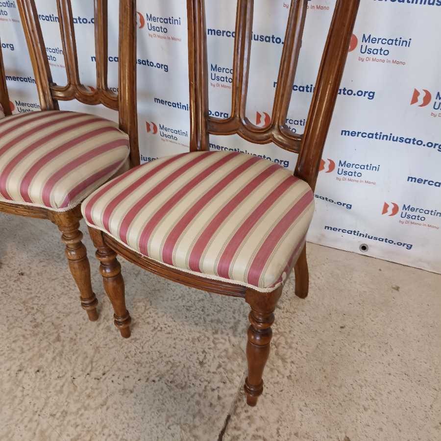 4 Sedie Antiche primi 900 in Noce - immagine 4
