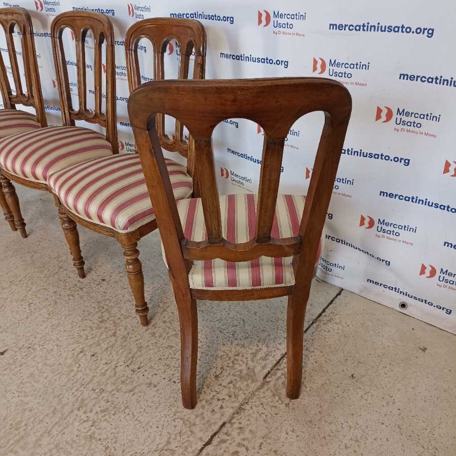 4 Sedie Antiche primi 900 in Noce - immagine 7