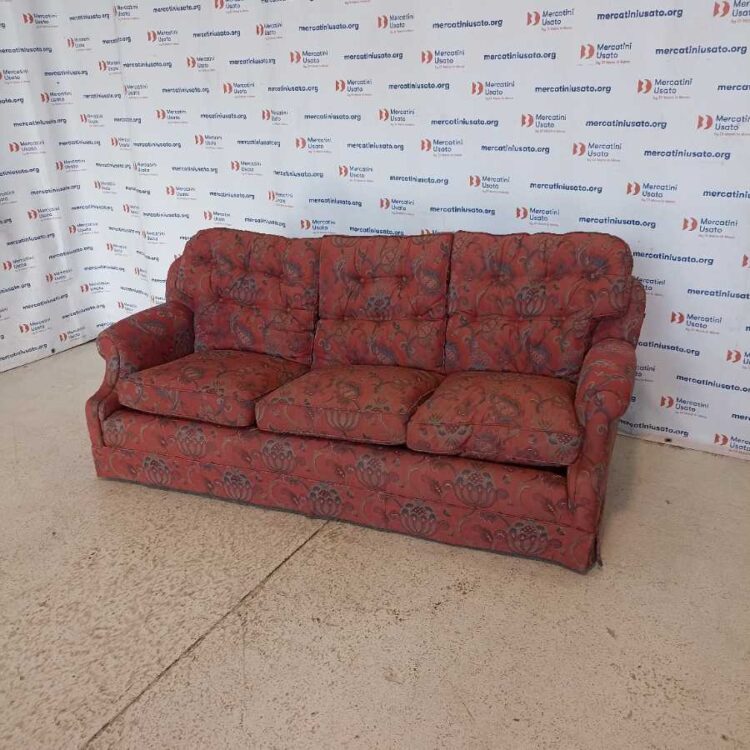 Divano 3 posti Rosso Vintage
