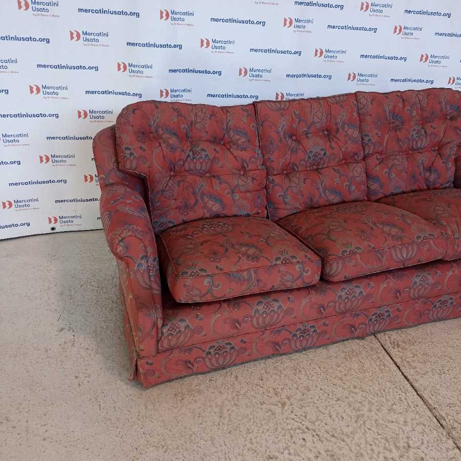 Divano 3 posti Rosso Vintage - immagine 3