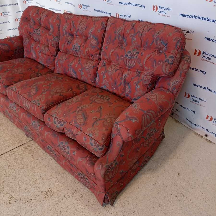 Divano 3 posti Rosso Vintage - immagine 4