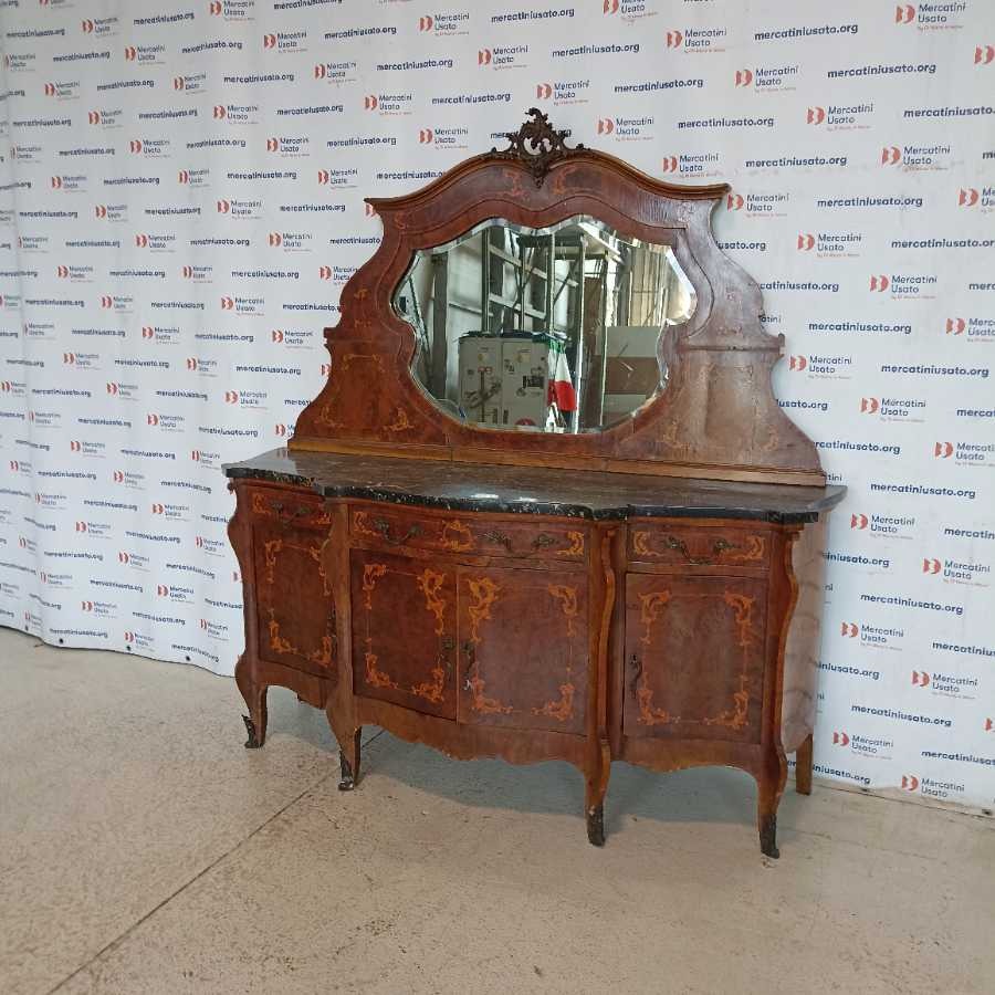 Credenza con specchio in stile Barocchetto
