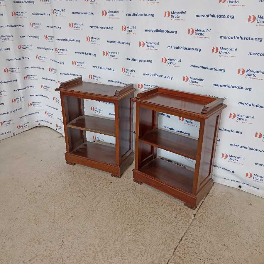 Coppia di Librerie Rustiche in legno massello