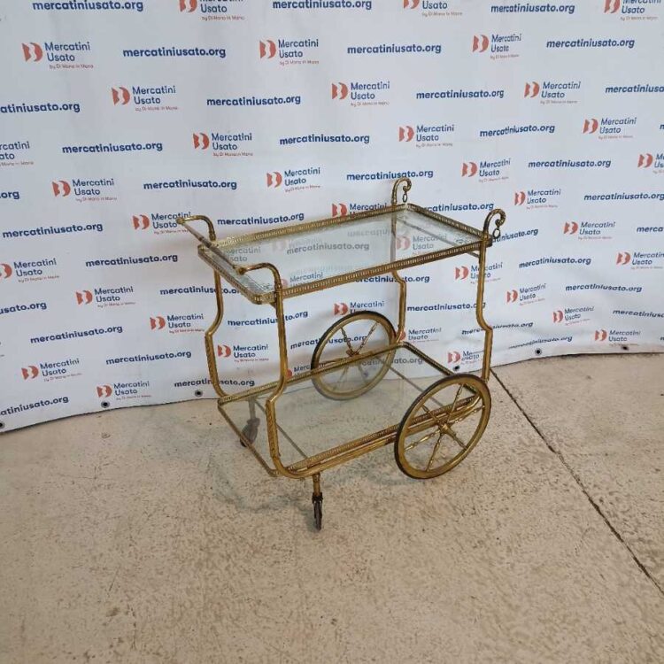 Carrellino portavivande in ottone Vintage
